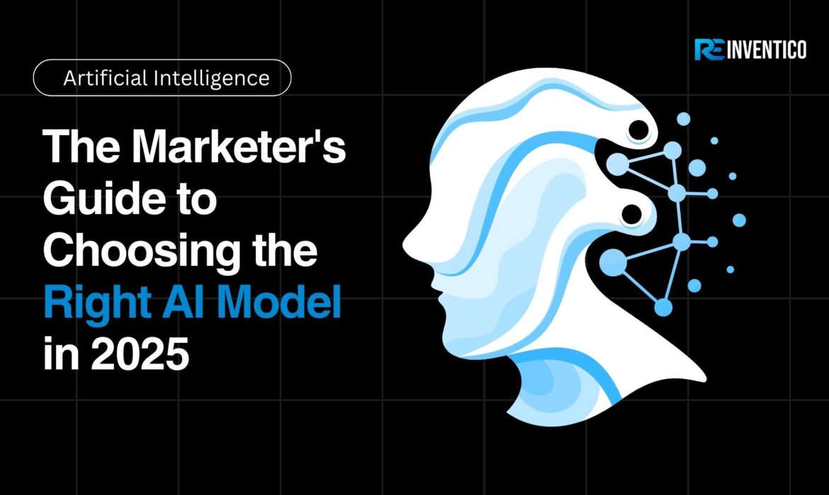 A marketing professional orchestrating a campaign on a futuristic dashboard, with icons for AI text, image, video, and audio generation.